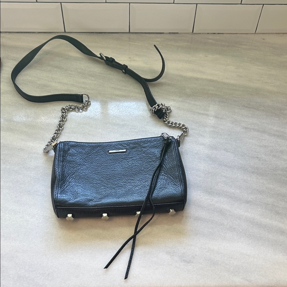 Rebecca Minkoff Black Crossbody Bag with Silver Chain